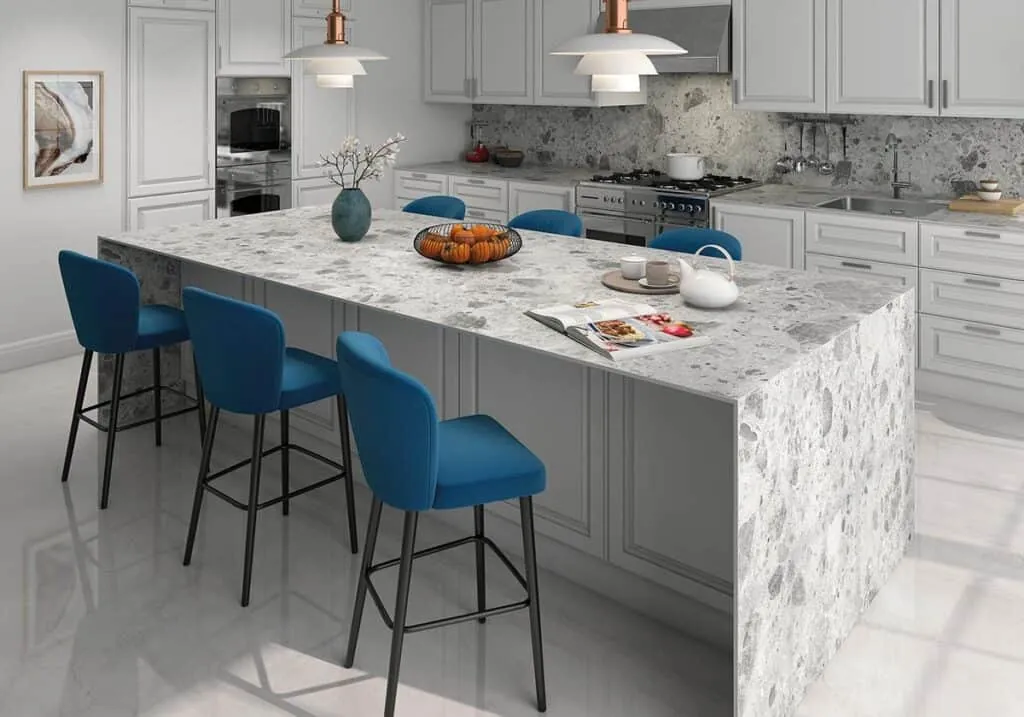 Island Kitchen — Marble Countertop